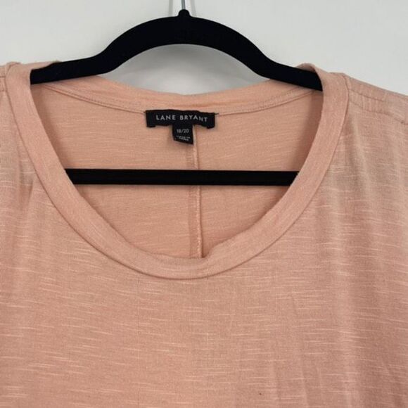 Lane Bryant‎ Women's Ruched Sleeve Stretch Crew Neck Top Peach Size 18/20 - Picture 5 of 9
